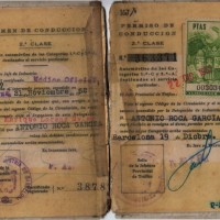 permiso de conducir, 2ª clase, 1962 , sello oficial, timbre oficial de trafico,