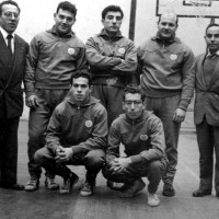 Equip de la secció d'Halterofília del CGB. Joan Renom, célebre Internacional medalla d'argent als Jocs del Mediterrani a la dècada dels anys 50's.